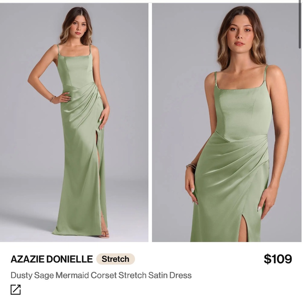 Azazie Dusty Sage Maxi Dress